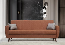 Atelier Del Sofa Zaden - Sofá-cama de 3 plazas Rojo teja
